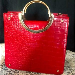 Red purse by Candace Christian Napa Valley